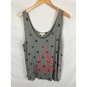Cupio Sailboat and stars Grey Tank Size XL